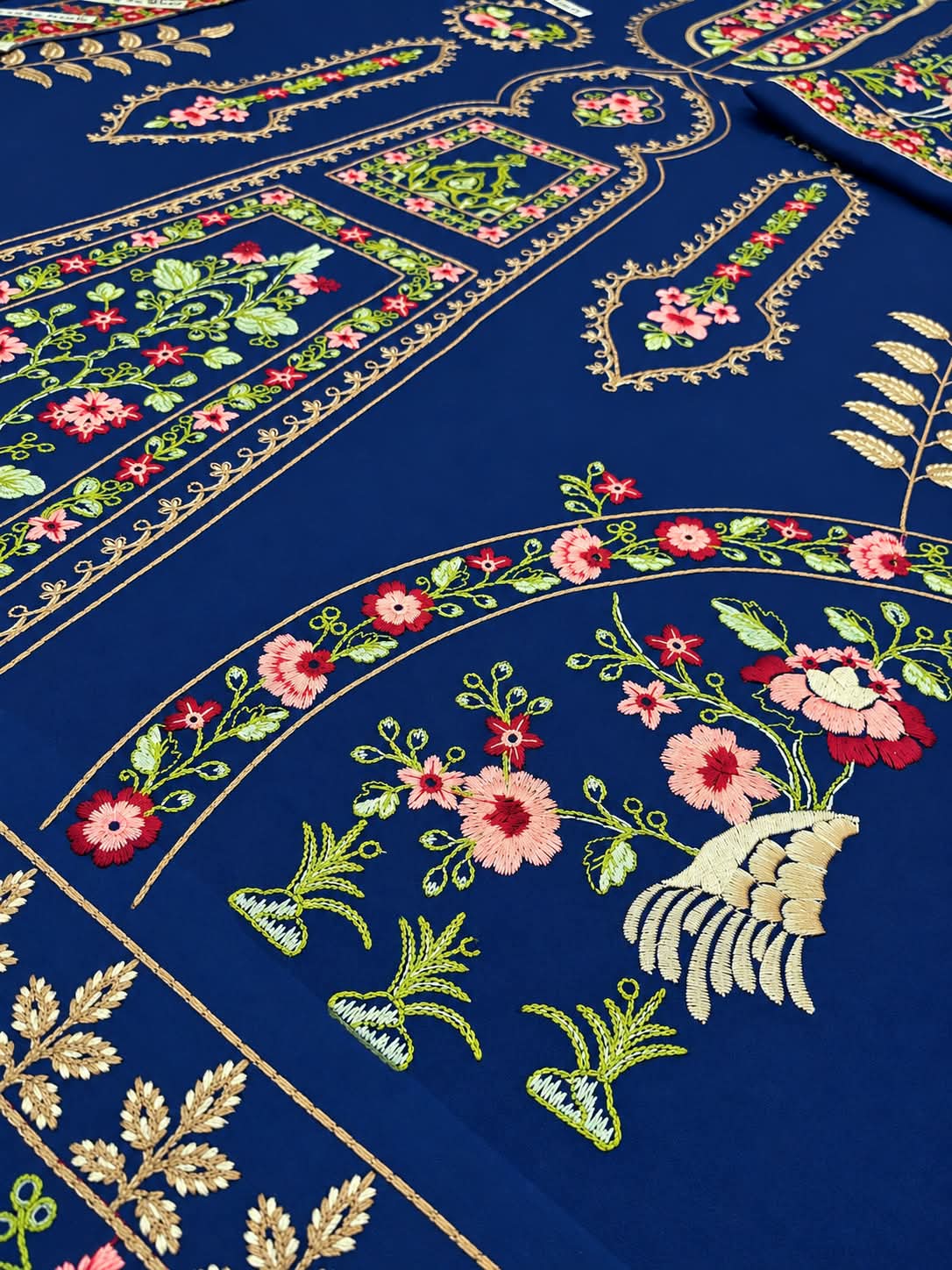 Royal Blue Heavy Embroidered Dhanak Marina 3Pc Luxury Suit with Cutwork | BT-0030
