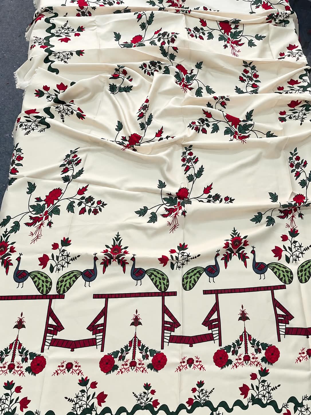 Maroon Dhanak Marina 3Pc Premium Embroidered Suit with Digital Printed Shawl | BT-0039
